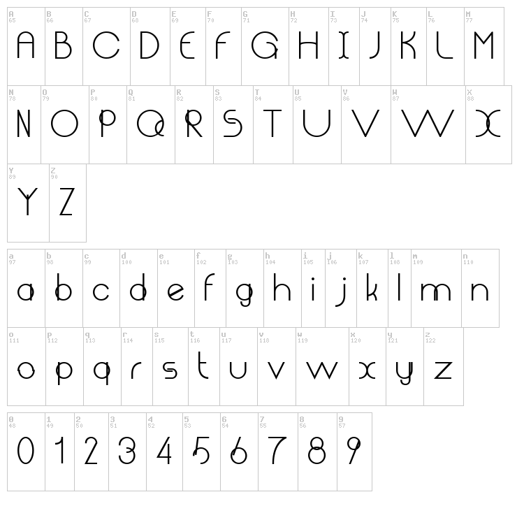 Chempaka font map